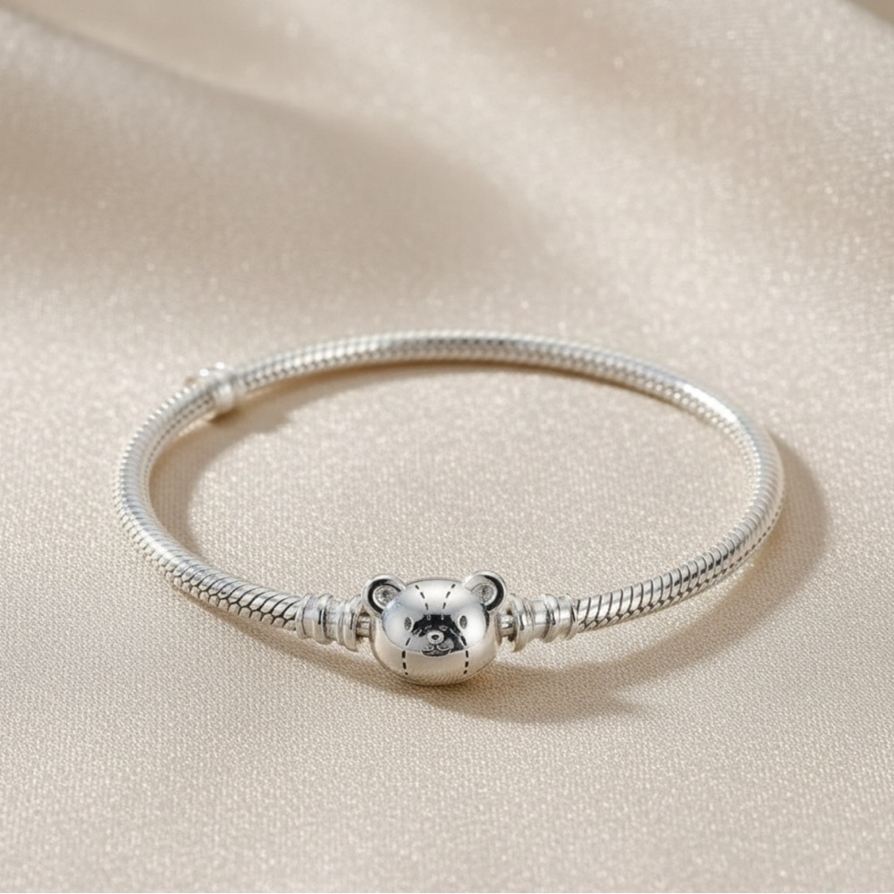 Pandora Style 925 Silver Teddy Bear Bracelet